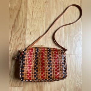 Claire V. Marisol woven leather crossbody bag
